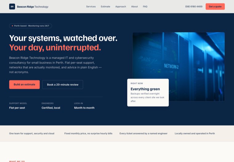The Beacon Ridge Technology website template
