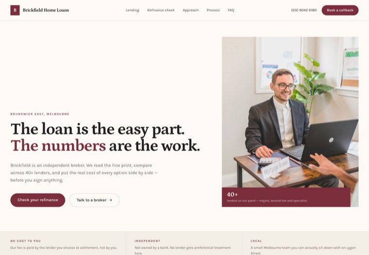 The Brickfield Home Loans website template