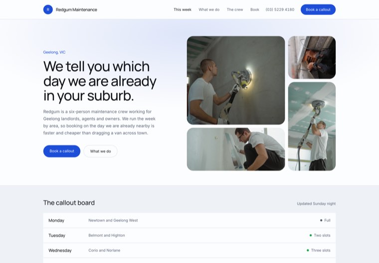 The Callout Mosaic website template