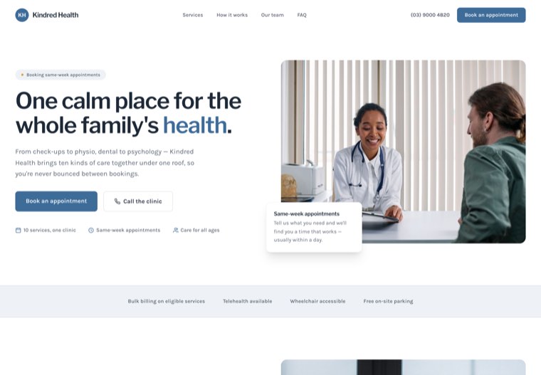 The Clinic Onepage website template