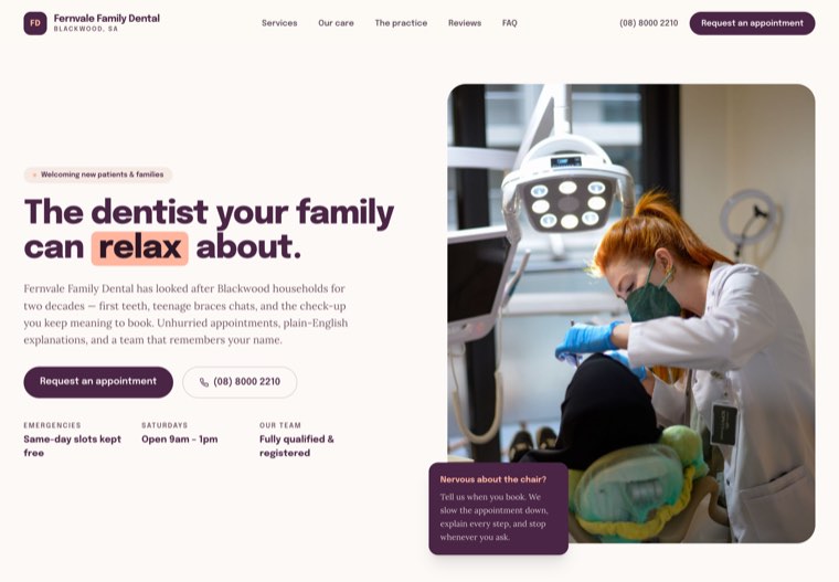 The Fernvale Smile website template