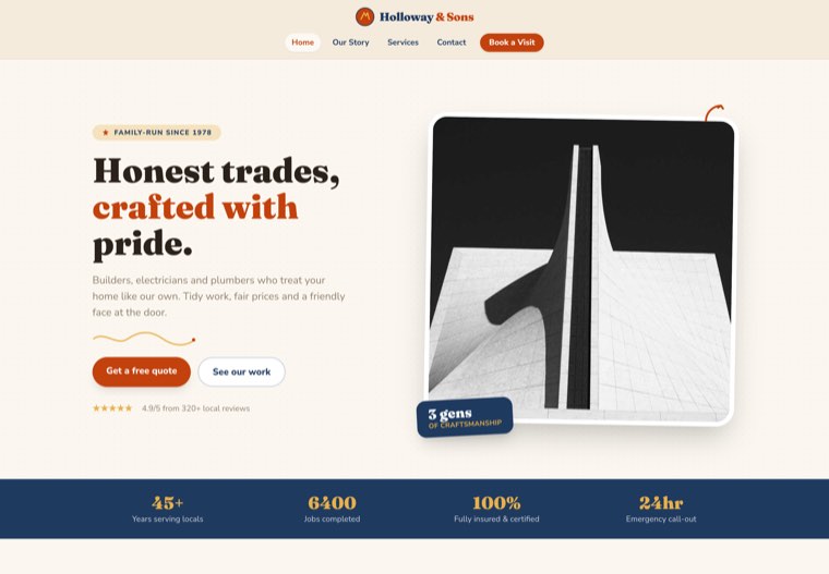 The Illustrated Trades website template
