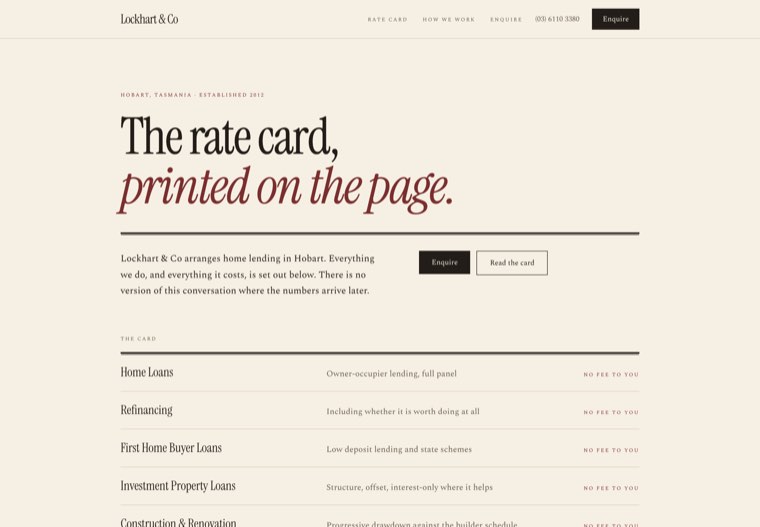 The Ledger Letterpress website template