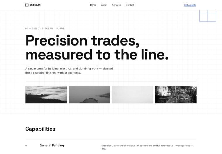 The Minimal Trades website template