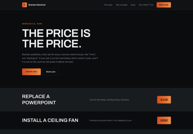 The Rate Card Poster website template