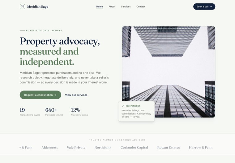 The Sage Advisory website template