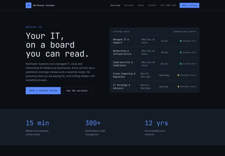 The Status Desk website template