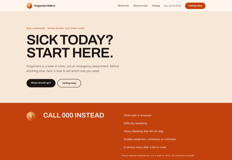 The Triage Band website template