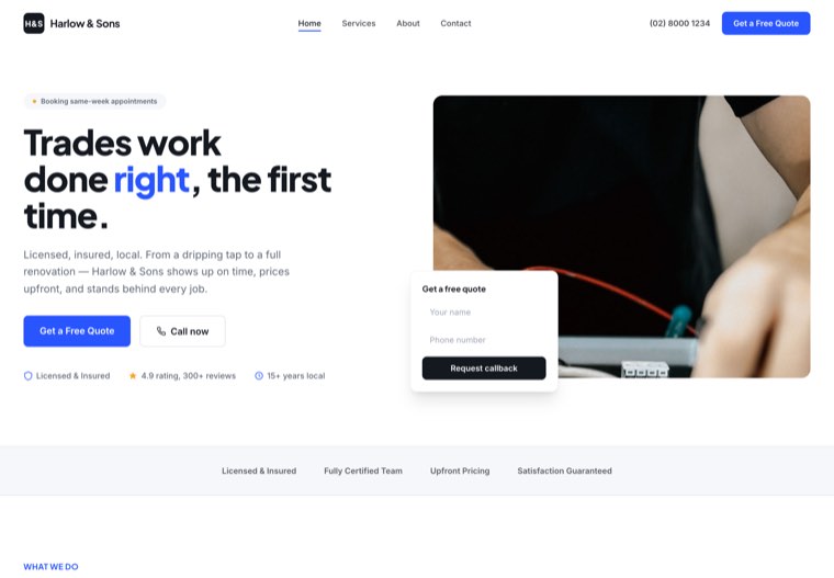 The Trusted Crew website template