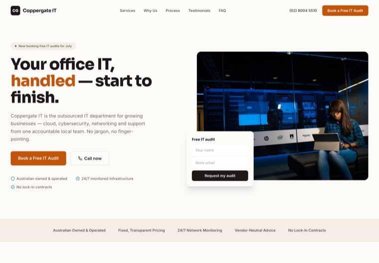The Uptime Brief website template